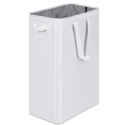 efluky Slim Laundry Basket, Narrow Laundry Hamper with Handles, Collapsible Dirty Clothes Hamper, Tall Laundry Bin for Laundry Room, Dorm and Bedroom, 12.7 Gallons(48L) Beige