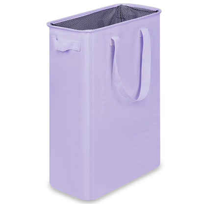 efluky Slim Laundry Basket, Narrow Laundry Hamper with Handles, Collapsible Dirty Clothes Hamper, Tall Laundry Bin for Laundry Room, Dorm and Bedroom, 12.7 Gallons(48L) Beige