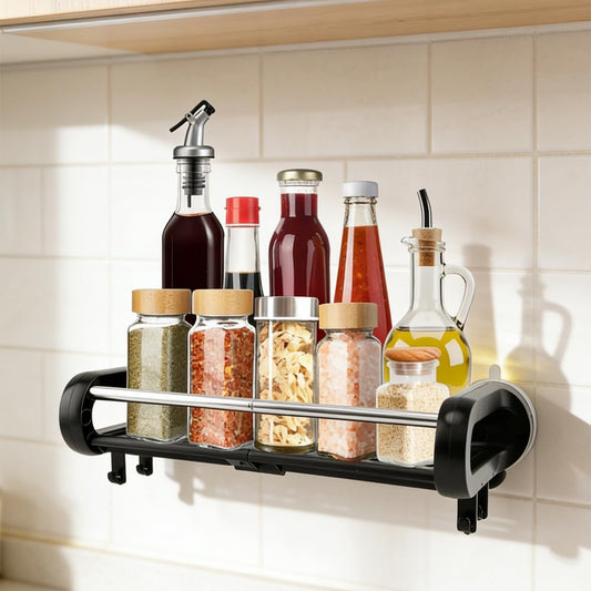 Suction Cup Shower Caddy, Removable Shower Shelf for Bathroom Storage, Holds Up to 22 lbs, No Drilling Tool-Free Installation, Reusable Design, Quick Drain, Black