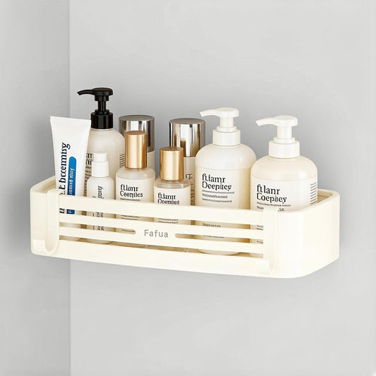 Shower Caddy Suction Cup, No-Drilling Hanging Shower Shelves with Hooks, Waterproof & Rustproof Removable Shower Organizer for Bathroom Storage