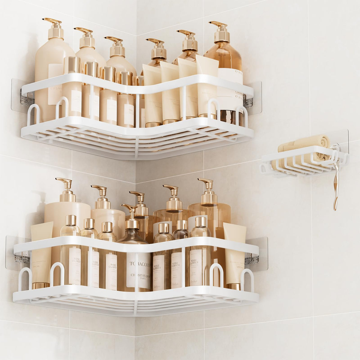 Veken Large Capacity Corner Shower Caddy 6-Pack, Advanced Rustproof Design