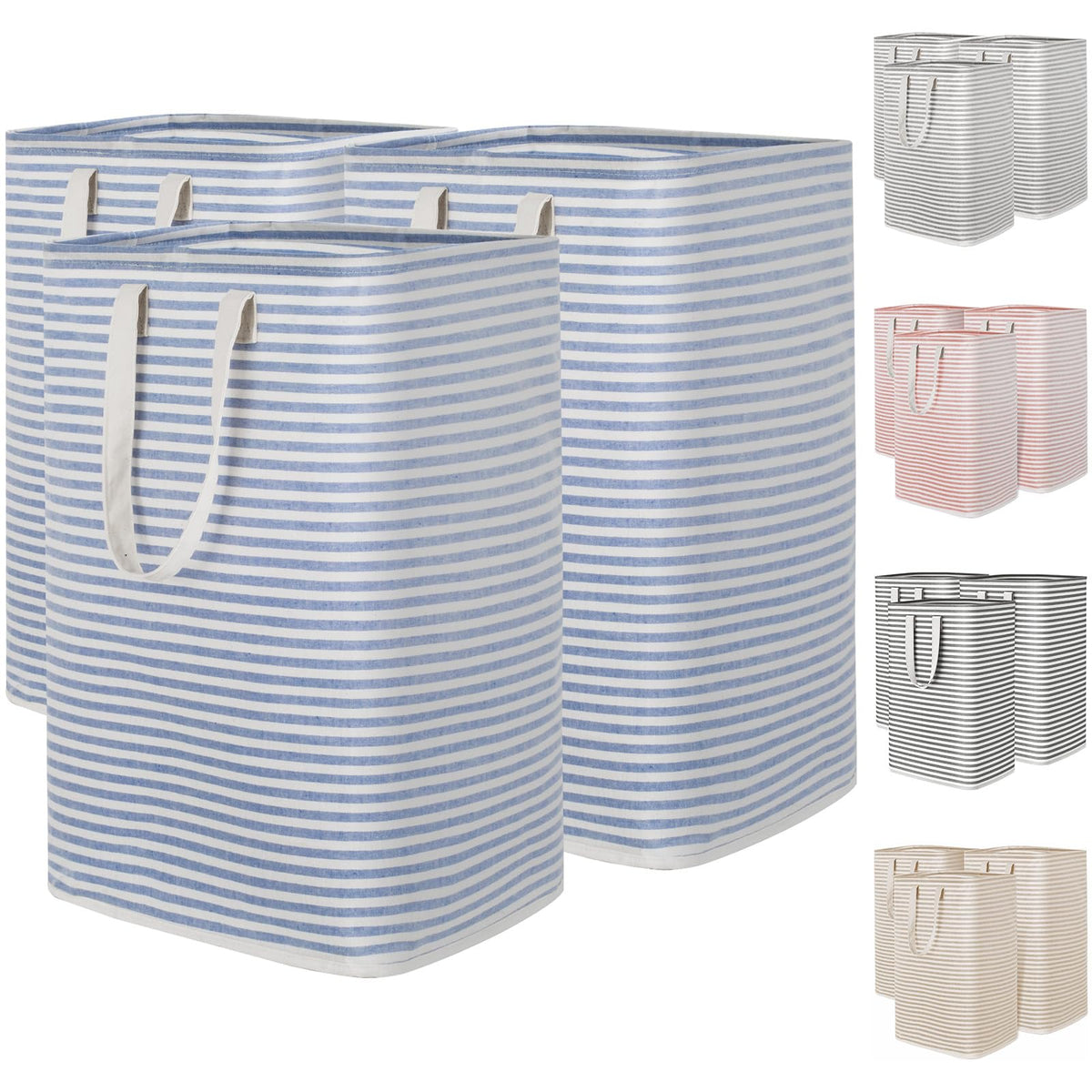 Lifewit 80L Large Laundry Baskets, Laundry Hampers Bags, 2 Pack, Grey