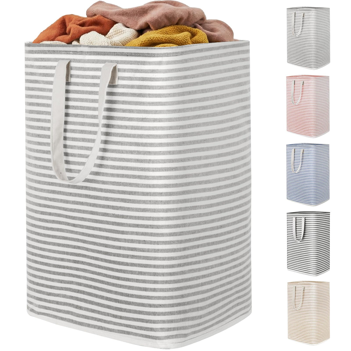 Lifewit 80L Large Laundry Baskets, Laundry Hampers Bags, 2 Pack, Grey