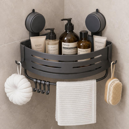 bathroom corner shower caddy suction cup,bathroom shelf with towel bar,aluminum