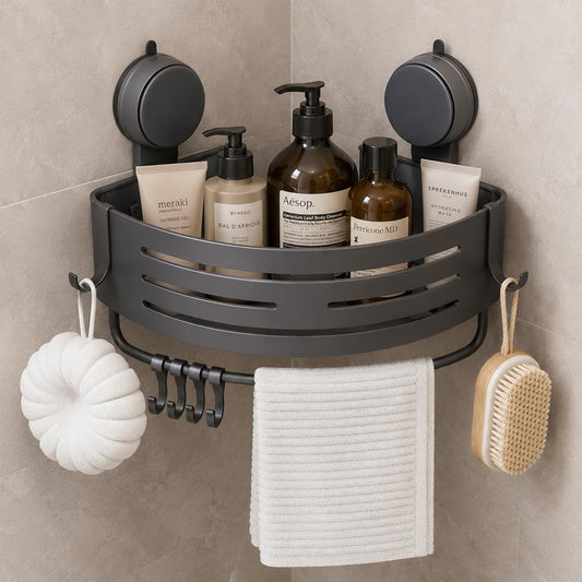 bathroom corner shower caddy suction cup,bathroom shelf with towel bar,aluminum