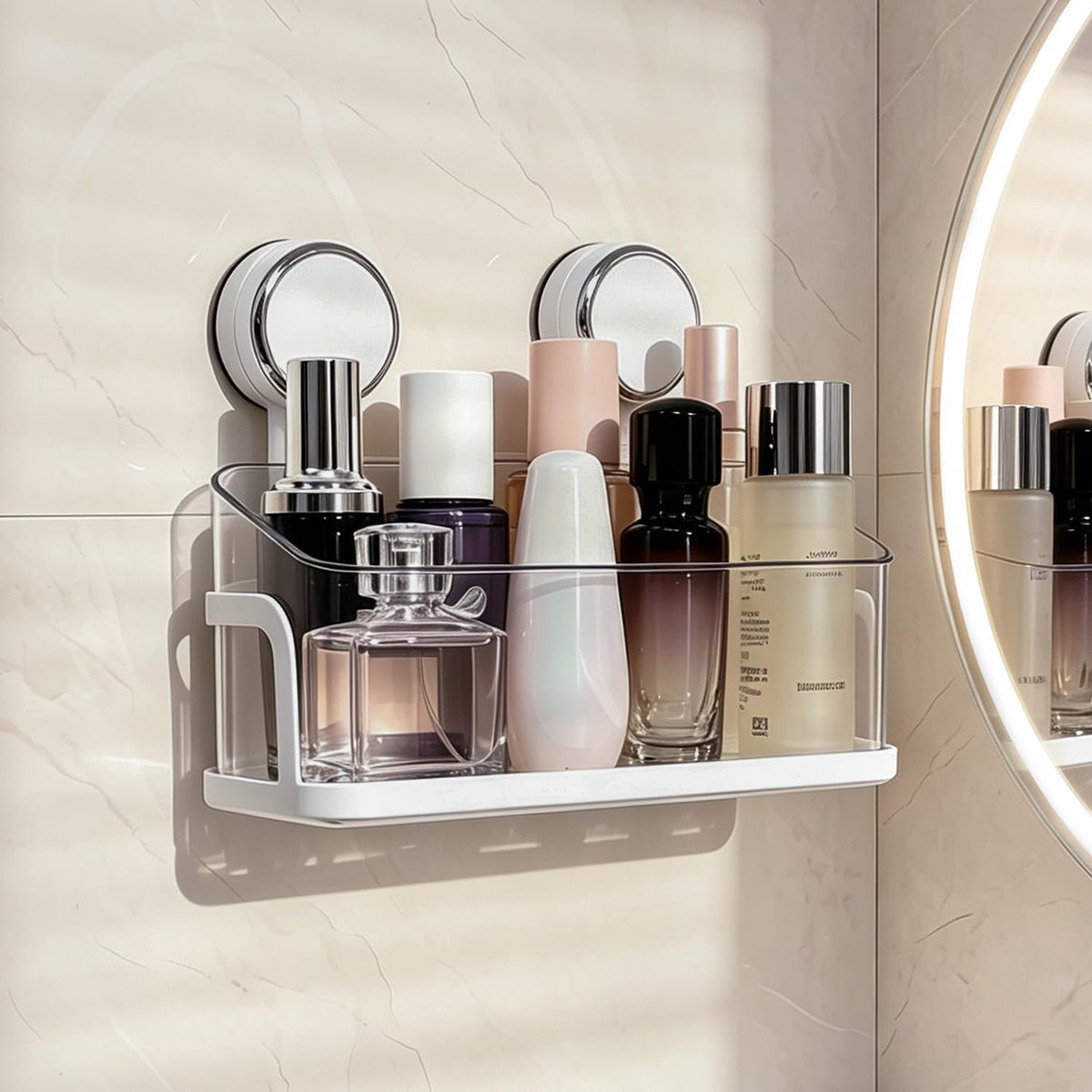 Shower Caddy Suction Cup, Bathroom Organizer Shelf