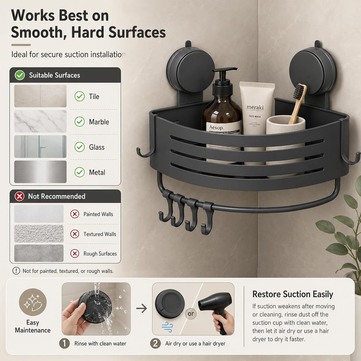bathroom corner shower caddy suction cup,bathroom shelf with towel bar,aluminum
