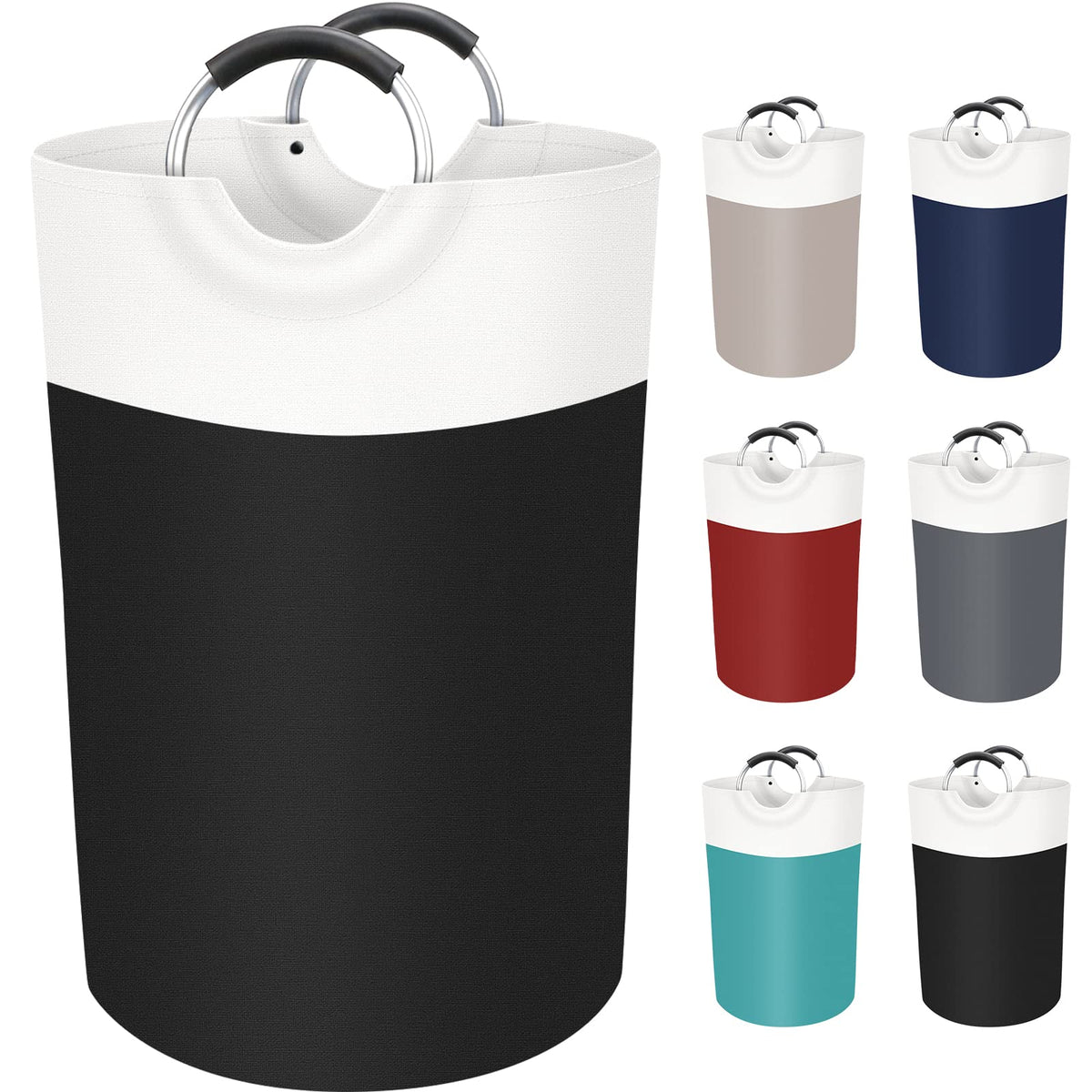 BlissTotes 90L Laundry Basket, Freestanding Collapsible Hamper, Black