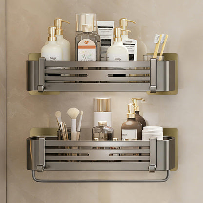 Shower Caddy Suction Cup, No-Drilling Hanging Shower Shelves with Hooks, Waterproof & Rustproof Removable Shower Organizer for Bathroom Storage