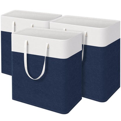 TasticTotes Laundry Basket 3-Pack, Laundry Hamper, 75L-Black