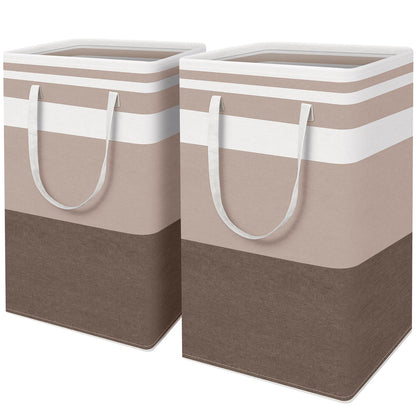 HomeHacks 2 Pack Large Laundry Baskets, Laundry Hampers Bags (Blue 75Lx2)