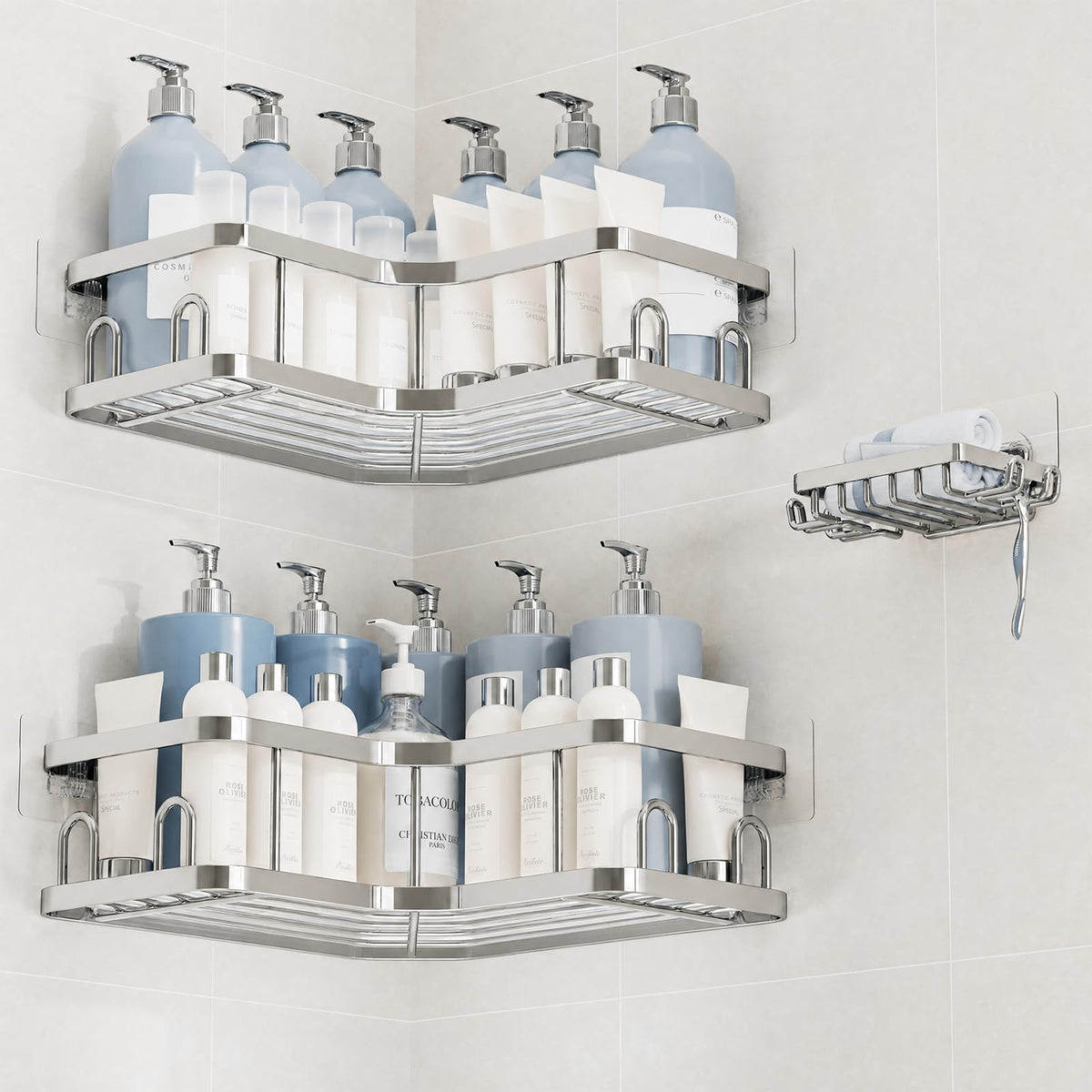Veken Large Capacity Corner Shower Caddy 6-Pack, Advanced Rustproof Design