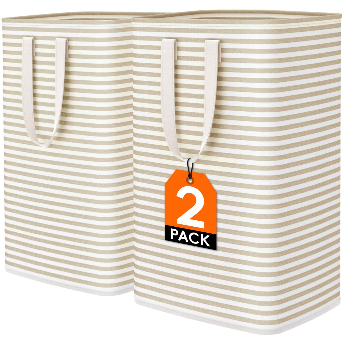 Lifewit 80L Large Laundry Baskets, Laundry Hampers Bags, 2 Pack, Grey