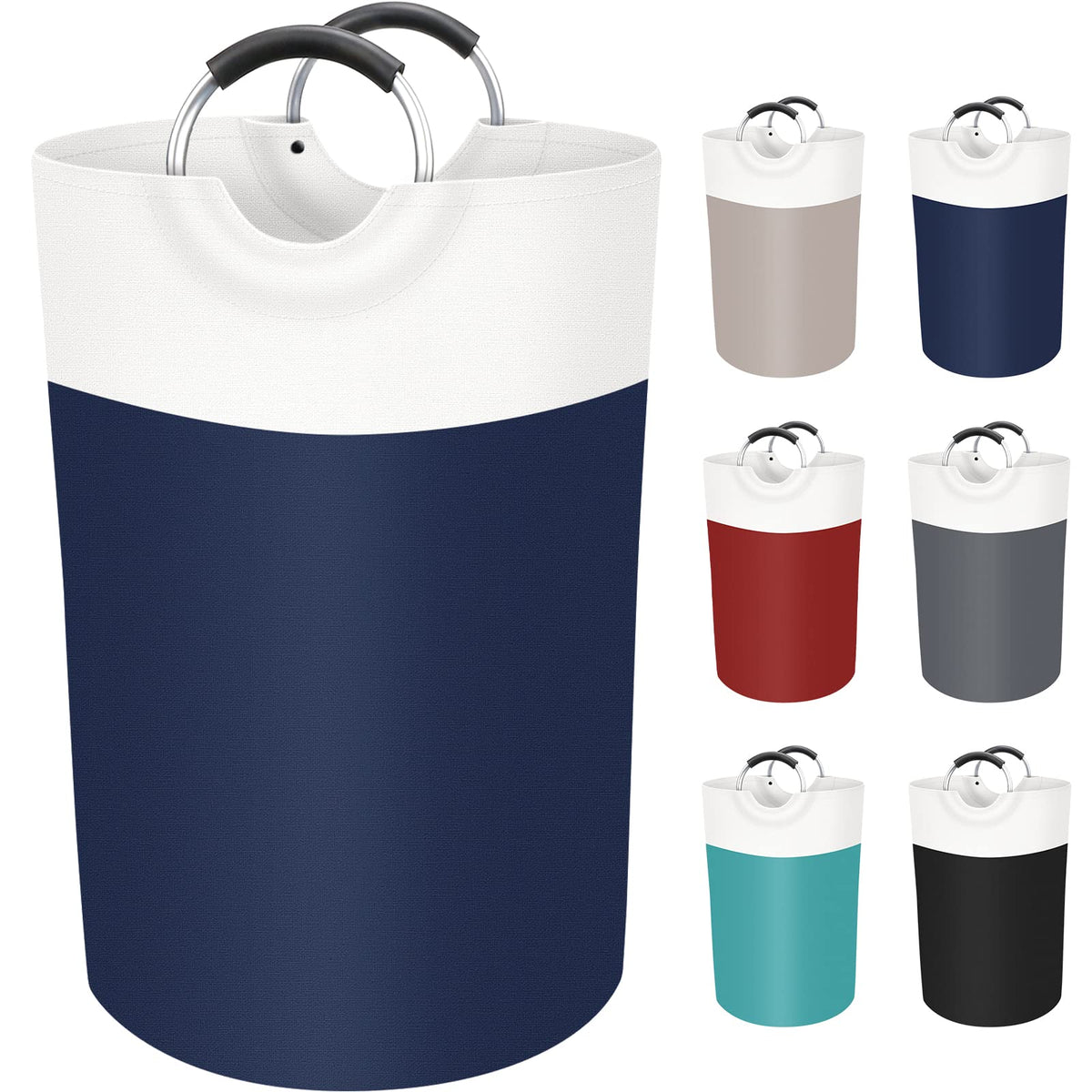 BlissTotes 90L Laundry Basket, Freestanding Collapsible Hamper, Black