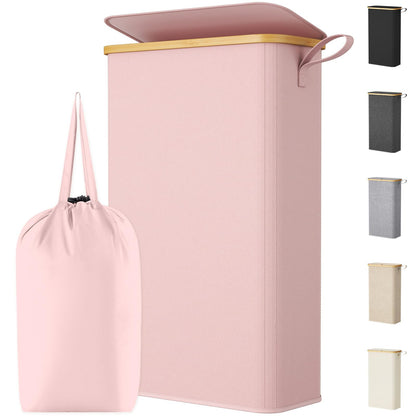 Lifewit 65L Slim Laundry Hamper with Lid and Removable Bag, Beige