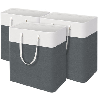 TasticTotes Laundry Basket 3-Pack, Laundry Hamper, 75L-Black