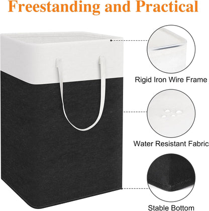 TasticTotes Laundry Basket 3-Pack, Laundry Hamper, 75L-Black