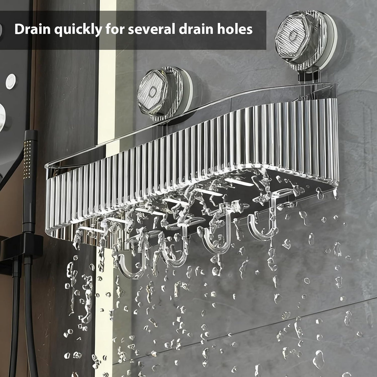 3 Pack Suction Cup Shower Caddy Not Suitable for Wet Wall