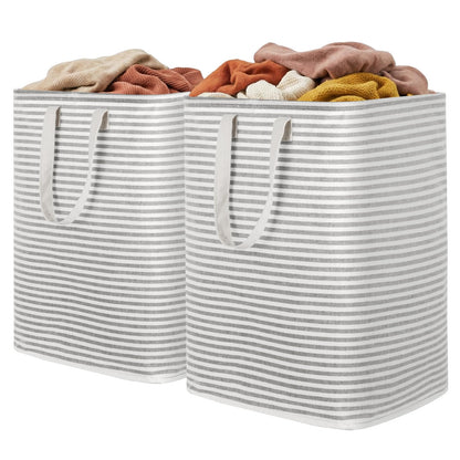 Lifewit 80L Large Laundry Baskets, Laundry Hampers Bags, 2 Pack, Grey