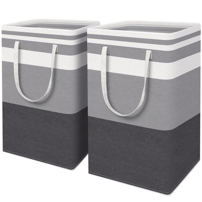 HomeHacks 2 Pack Large Laundry Baskets, Laundry Hampers Bags (Blue 75Lx2)