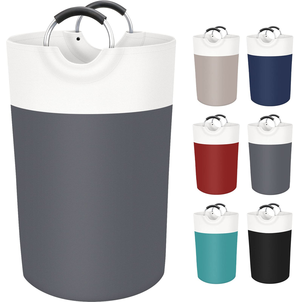 BlissTotes 90L Laundry Basket, Freestanding Collapsible Hamper, Black