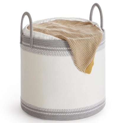 SONGMICS Laundry Hamper, Cotton Rope Basket with Handles, 15.8 Gallons