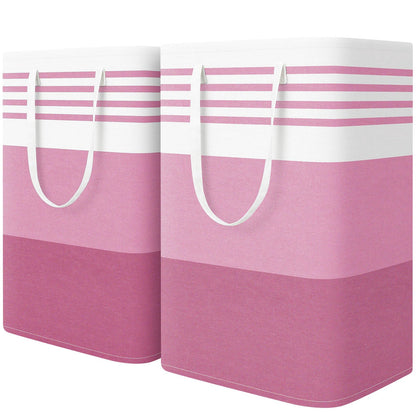 WOWBOX 2 Pack Laundry Baskets, Collapsible Dirty Clothes Laundry Hampers