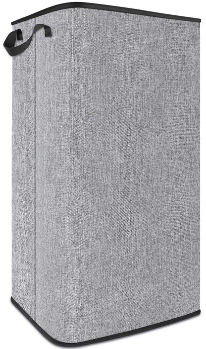 SNIGJAT Large Laundry Basket, 80 L Collapsible Tall Hamper with Handle Grey