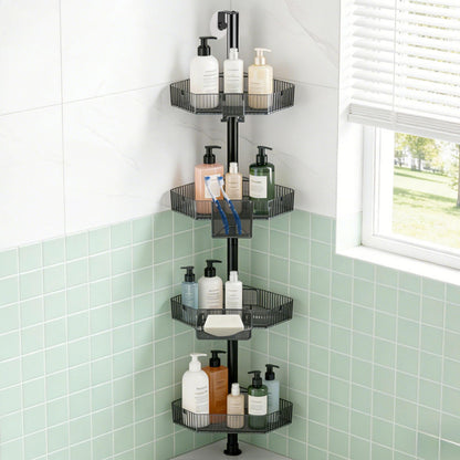 Veinvifiy 2 Tiers Corner Shower Caddy with Suction Cup 2 Pack Corner Shower Shelves Aluminum Upgraded Shower Organizer Removable Bathroom Storage Rack Kitchen Wall Mounted Bathroom Caddies Grey