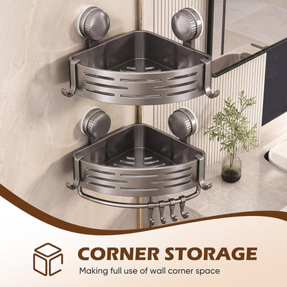 Corner Shower Caddy, ABS Suction Cup Shower Caddy, Grey 1pc