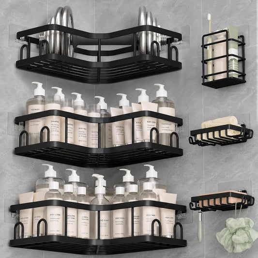 Veken Large Capacity Corner Shower Caddy 6-Pack, Advanced Rustproof Design