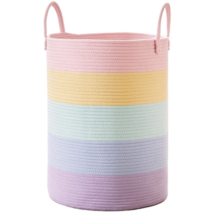 60L Black Laundry Basket Hamper Woven Rope Clothes hamper
