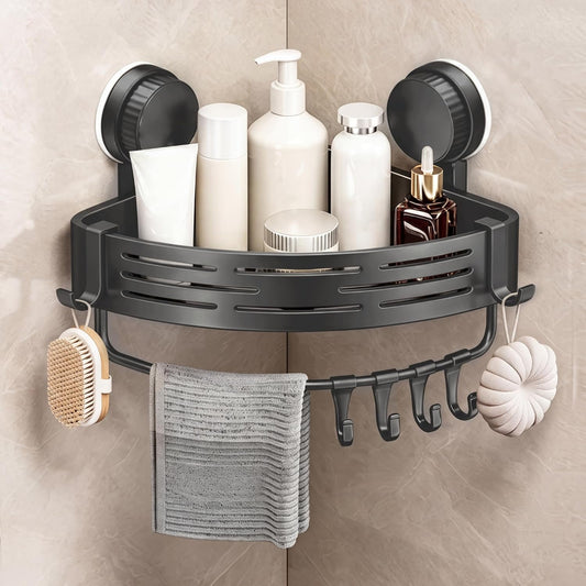 Corner Shower Caddy, ABS Suction Cup Shower Caddy, Grey 1pc