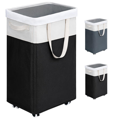 Goodpick 75L Laundry Basket with Wheels & Removable Wash Bag for Dorm
