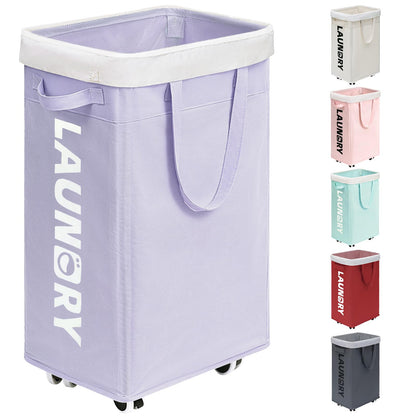 Goodpick 75L Laundry Basket with Wheels & Removable Wash Bag for Dorm