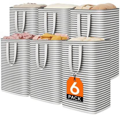 Lifewit 80L Large Laundry Baskets, Laundry Hampers Bags, 2 Pack, Grey