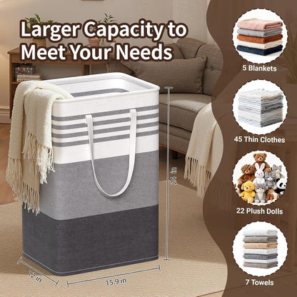 WOWBOX 2 Pack Laundry Baskets, Collapsible Dirty Clothes Laundry Hampers