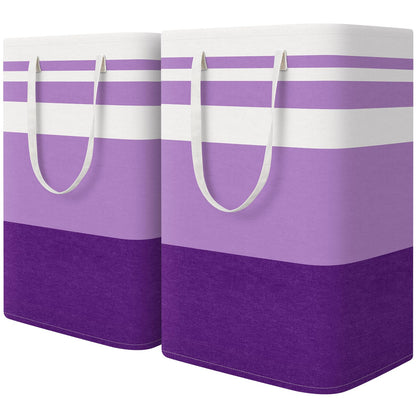 HomeHacks 2 Pack Large Laundry Baskets, Laundry Hampers Bags (Blue 75Lx2)