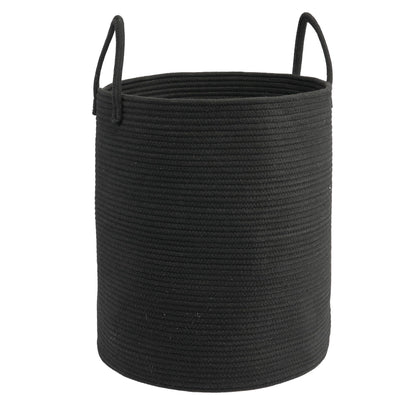 Woven Cotton Rope Laundry Basket, 15" x 20" Laundry Hamper, Oatmeal