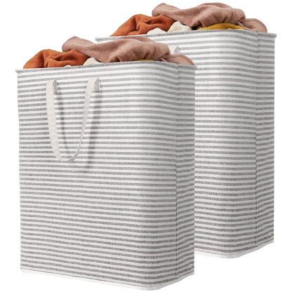 Lifewit 75L Large Laundry Baskets, Laundry Hampers Bags, 2 Pack, Grey