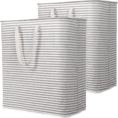 Lifewit 80L Large Laundry Baskets, Laundry Hampers Bags, 2 Pack, Grey