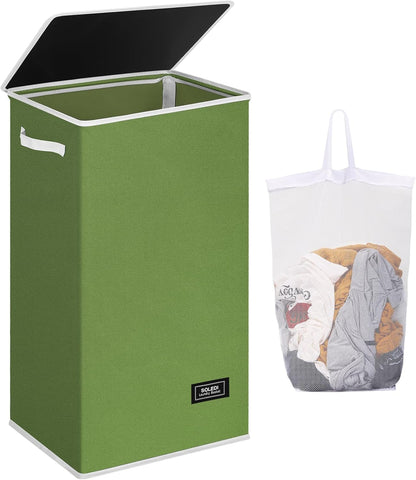 SOLEDI 100L Laundry Hamper with Lid, Large Collapsible Laundry Basket