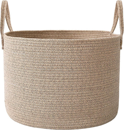 JMvicyroam 65L Extra Large Machine Washable Cotton Rope Blanket Basket