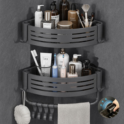 Corner Shower Caddy Suction Cup 2pcs Gray, Stainless Steel Shower Shelves