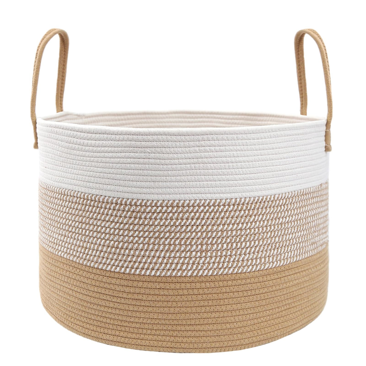 JMvicyroam 65L Extra Large Machine Washable Cotton Rope Blanket Basket