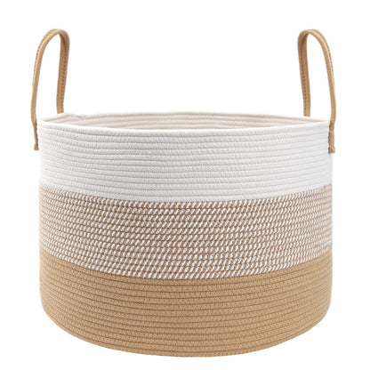 JMvicyroam 65L Extra Large Machine Washable Cotton Rope Blanket Basket