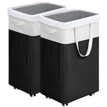 Goodpick 75L Laundry Basket with Wheels & Removable Wash Bag for Dorm