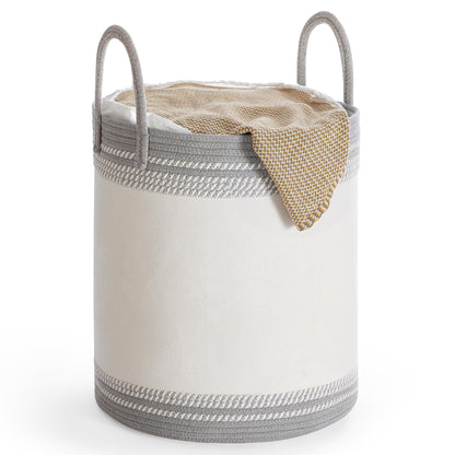 SONGMICS Laundry Hamper, Cotton Rope Basket with Handles, 15.8 Gallons