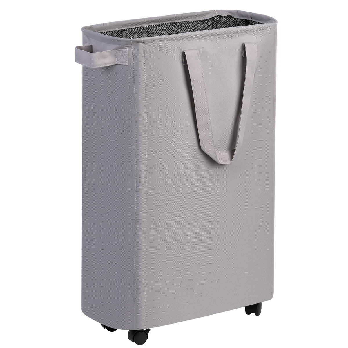 efluky Slim Laundry Hamper with Wheels, Rolling Laundry Basket for Clothes, Small Laundry Basket for Bedroom, Dorm and Laundry Room, 60L (12.7 Gallons) Beige