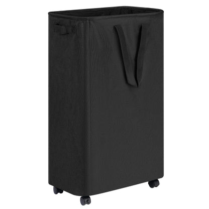 efluky Slim Laundry Hamper with Wheels, Rolling Laundry Basket for Clothes, Small Laundry Basket for Bedroom, Dorm and Laundry Room, 60L (12.7 Gallons) Beige
